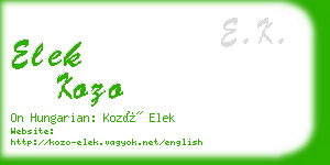 elek kozo business card